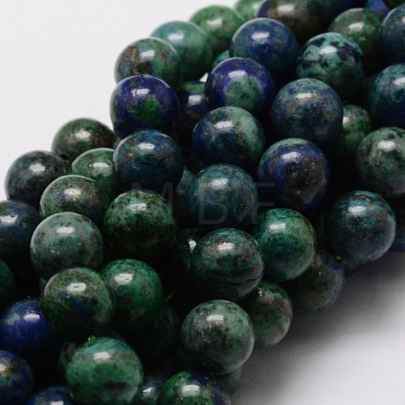 Natural Chrysocolla and Lapis Lazuli Beads Strands G-E329-10mm-42-1