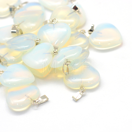 Heart Opalite Pendants X-G-Q438-06-1