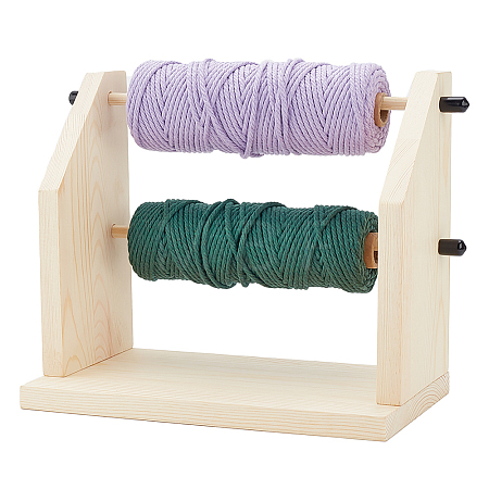 2 Spools Solid Wooden Thread Rack AJEW-WH0323-60-1