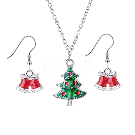 Christmas Alloy Enamel Pendant Necklaces & Dangle Earrings FS-WG15A06-07-1