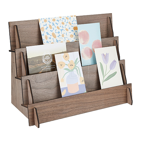 3-Tier Wooden Earring Display Card Stands EDIS-WH0022-30-1