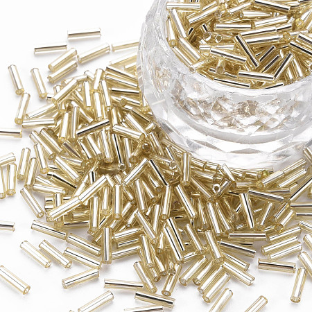 Plated Glass Bugle Beads SEED-S046-01B-22-1