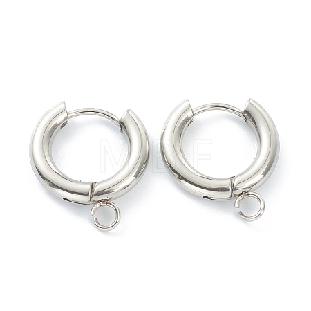 Tarnish Resistant 201 Stainless Steel Huggie Hoop Earring Findings STAS-P283-01C-P-1