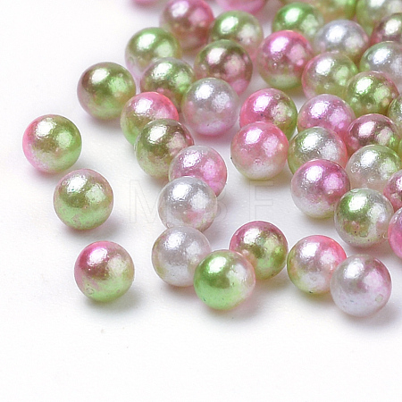 Rainbow Acrylic Imitation Pearl Beads OACR-R065-10mm-A08-1
