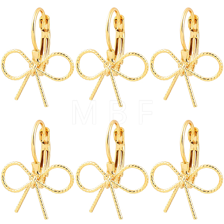 10 Pairs Bowknot Brass Leverback Earrings for Women EJEW-SC0001-91-1