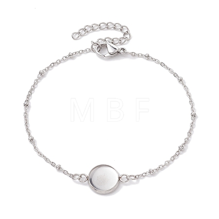 Tarnish Resistant 304 Stainless Steel Satellite Chain Bracelet Makings BJEW-JB10587-01-1