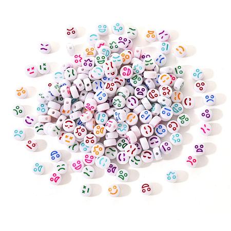 White Opaque Acrylic Beads MACR-YW0001-20-1