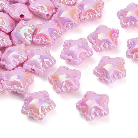 Plating Opaque Acrylic Beads AC-CBA0766-01C-1