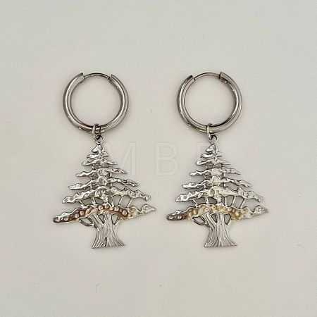 Christmas 304 Stainless Steel Hoop Dangle Earrings for Women WG2F4B5-02-1