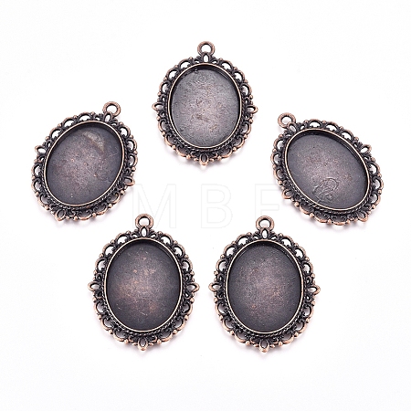Zinc Alloy Pendant Settings for Cabochon & Rhinestone X-PALLOY-A15257-R-LF-1