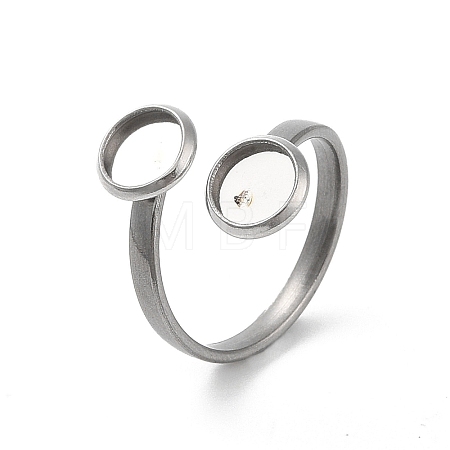 Non-Tarnish 304 Stainless Steel Open Cuff Ring Findings X-STAS-E124-05A-P-1