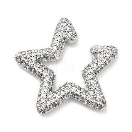 Crystal Rhinestone Star Cuff Earrings EJEW-D059-06P-02-1