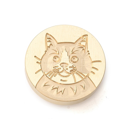 Golden Tone Wax Seal Brass Stamp Heads LS-AJEW-U008-03G-22-1