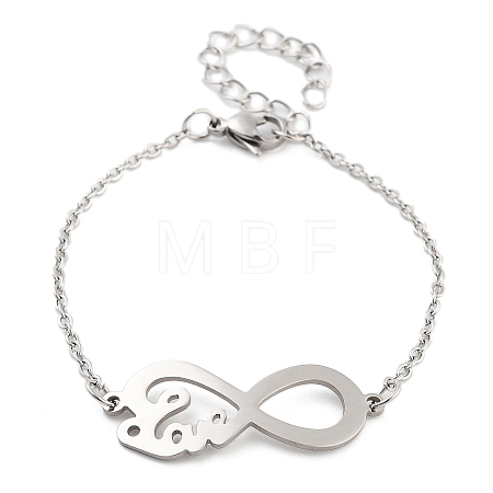 Non-Tarnish Stainless Steel Cable Chain Link Bracelets for Women Men STAS-Z061-01P-06-1