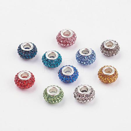 Grade A Rhinestone European Beads CPDL-H001-12x9mm-M-1