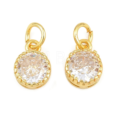 Brass Pave Cubic Zirconia Charms CU-CBA3D67-02G-10-1