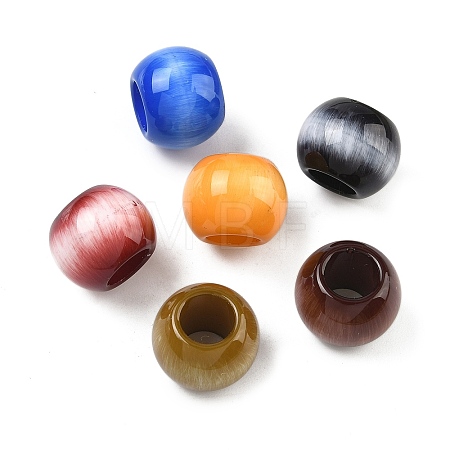 Opaque Acrylic Imitation Cat Eye Beads MACR-L016-04-1