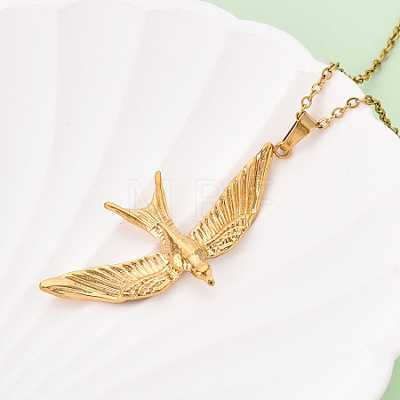 304 Stainless Steel Pendant Necklaces NJEW-T018-23G-1