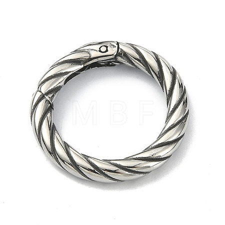Tibetan Style 316 Surgical Stainless Steel Spring Gate Rings STAS-E191-04AS-02-1
