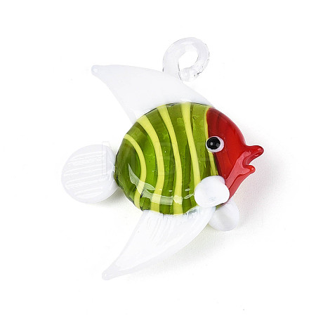 Handmade Lampwork Pendants LAMP-T025-02E-1