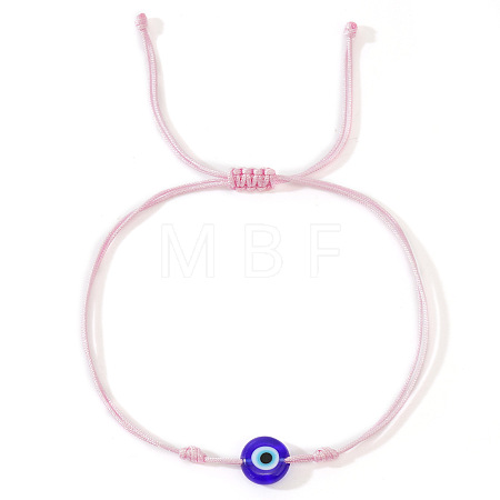 Glass Evil Eye Bead Braided Bracelets SG7290-3-1