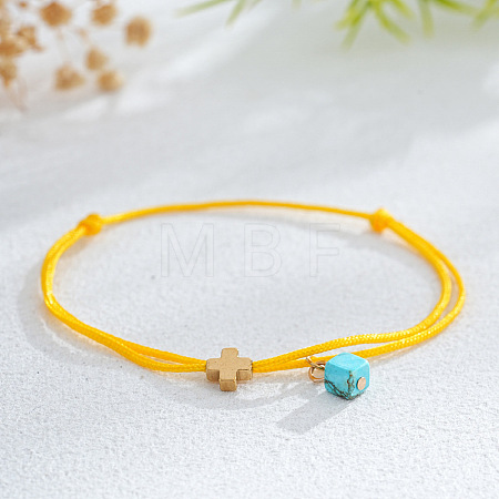 Synthetic Turquoise Bead Charm Bracelets IR3268-3-1