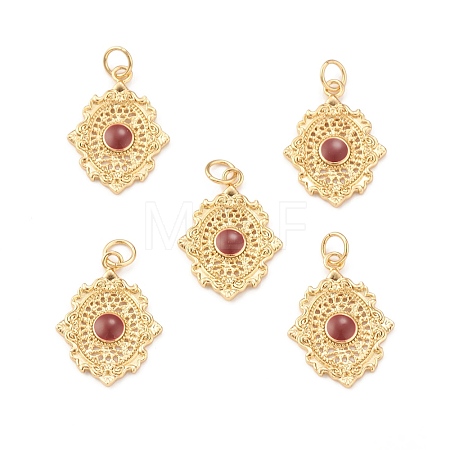 Eco-Friendly Brass Enamel Pendants KK-I698-06B-1