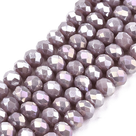 Electroplate Glass Beads Strands EGLA-A034-P8mm-B19-1