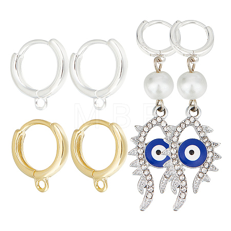4Pcs 2 Style 925 Sterling Silver Hoop Earrings STER-GO0001-07-1