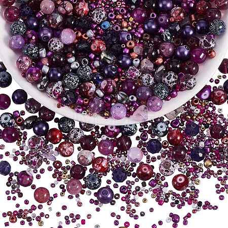 2 Bag Glass Round Beads Set JX547O-1