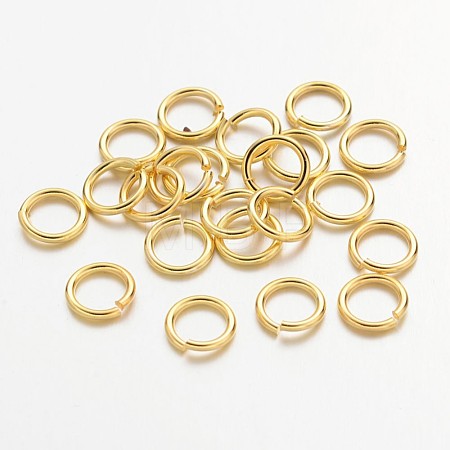 Golden Color Brass Open Jump Rings X-JRC7MM-G-1