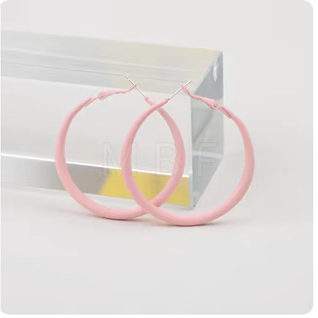 Spray Painted Alloy Hoop Earrings FS-WG43B6B-09-1