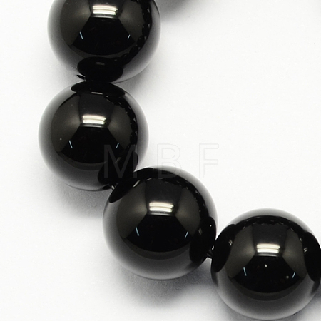 Natural Obsidian Bead Strands G-R173-14mm-02-1