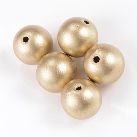 Matte Style Spray Painted Acrylic Beads ACRP-S669-10mm-02-1