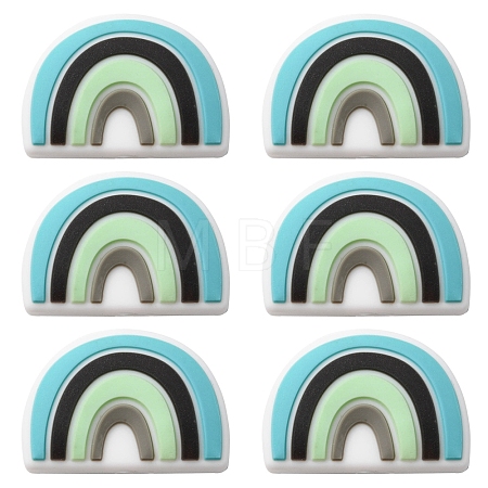 6Pcs Food Grade Eco-Friendly Silicone Focal Beads SIL-YW0001-04B-1