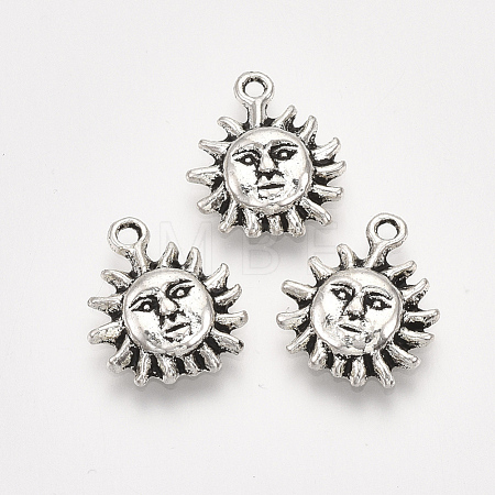 Tibetan Style Alloy Charms TIBEP-Q087-001AS-RS-1