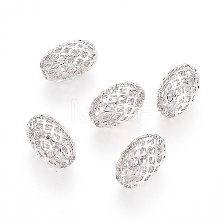 Rack Plating Brass Filigree Beads KK-D530-08P-1