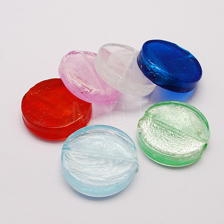 Handmade Silver Foil Lampwork Beads X-FOIL-S005-M-1
