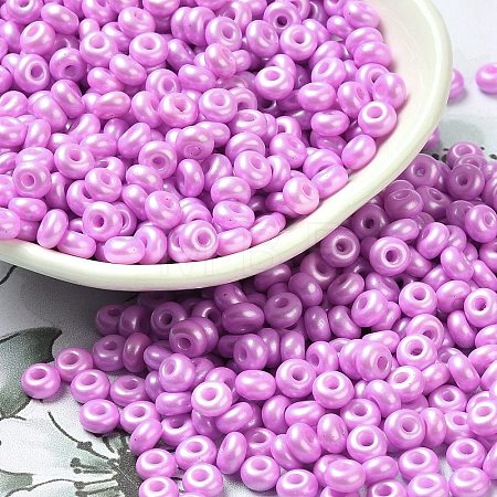 Baking Paint Luster Glass Seed Beads SEED-B001-04A-07-1