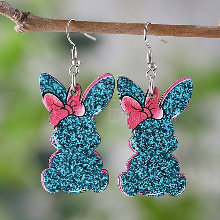 Easter Wood Dangle Earrings FS-WGE0D87-08-1