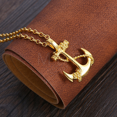 Pirate Anchor Alloy Pendant Necklaces FS-WGF47F3-01-1