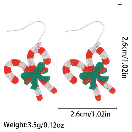 Christmas Alloy Enamel & Acrylic Stud Dangle Earrings FS-WG10992-11-1