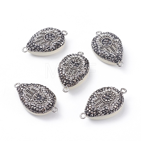 Polymer Clay Rhinestone Links connectors X-G-L543-015P-1