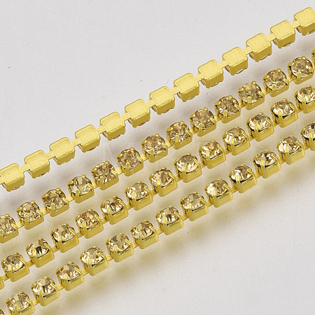Electrophoresis Brass Rhinestone Strass Chains X1-CHC-Q009-SS6.5-B09-1