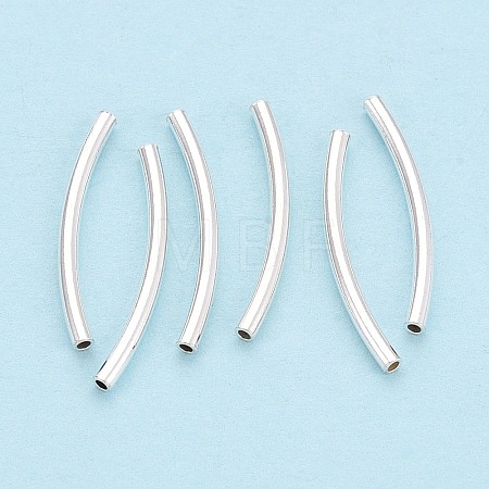 925 Sterling Silver Curved Tube Beads STER-N016-124S-1