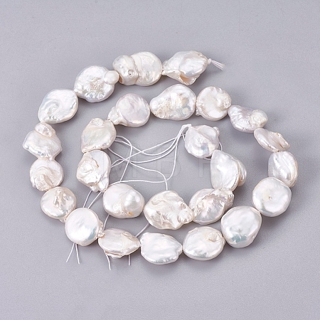 Natural Baroque Pearl Keshi Pearl Beads Strands PEAR-Q004-16-1