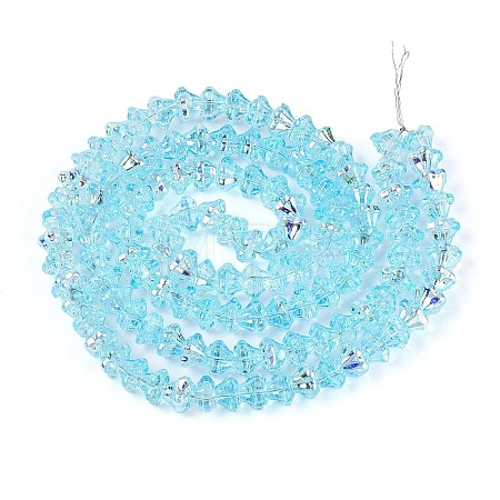 Electroplate Glass Beads Strands EGLA-T021-22G-1