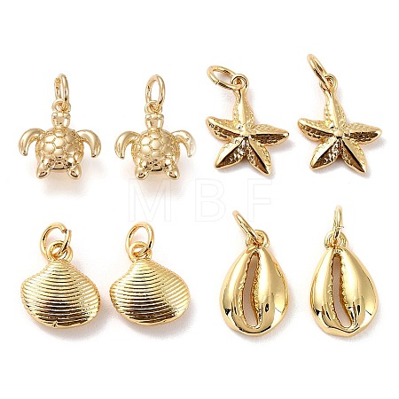 8Pcs 4 Style Brass Charms KK-SZ0004-93-1