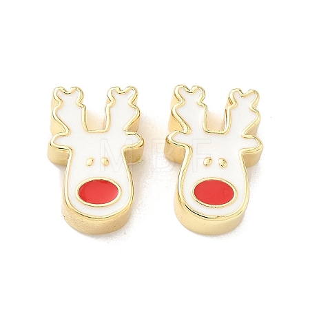 Christmas Brass Enamel Beads KK-I474-G14-1
