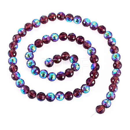 1 Strand Electroplate Transparent Glass Beads Strands EGLA-TADJ0001-15A-1